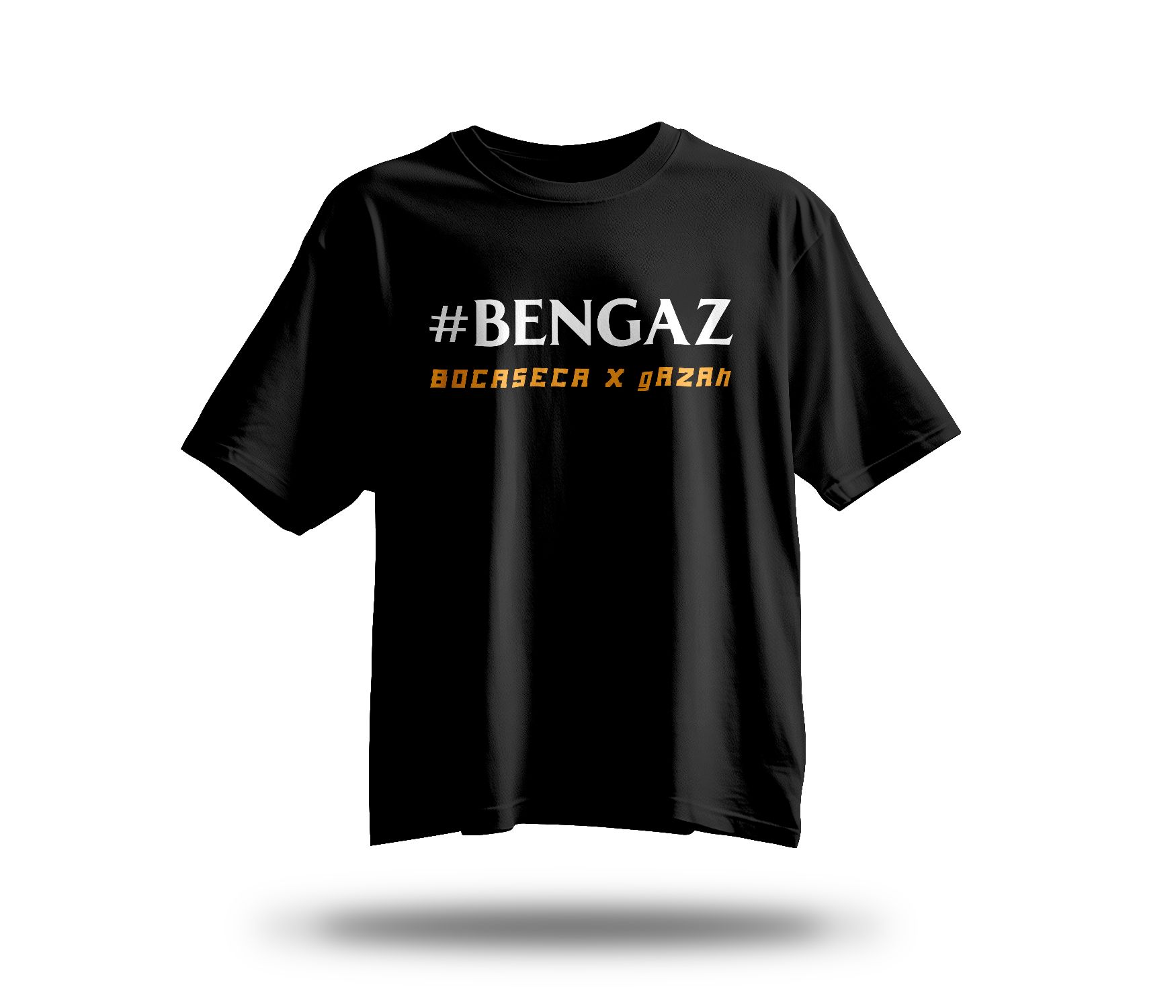 #BENGAZ - Tricou oversize (alb / negru)